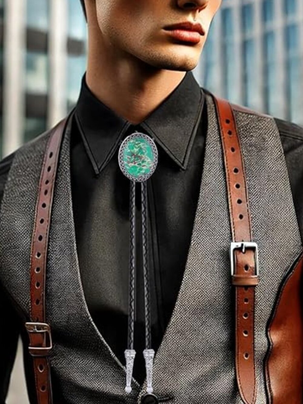 Rodeo Various Stones Bolo Tie